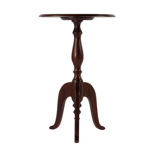 Butler Specialty Tia Traditional Round Wood Pedestal Side Table With Elegant Cabriole Legs - Classic Charm For Any Room Brown Mango Solids 5808140-butler