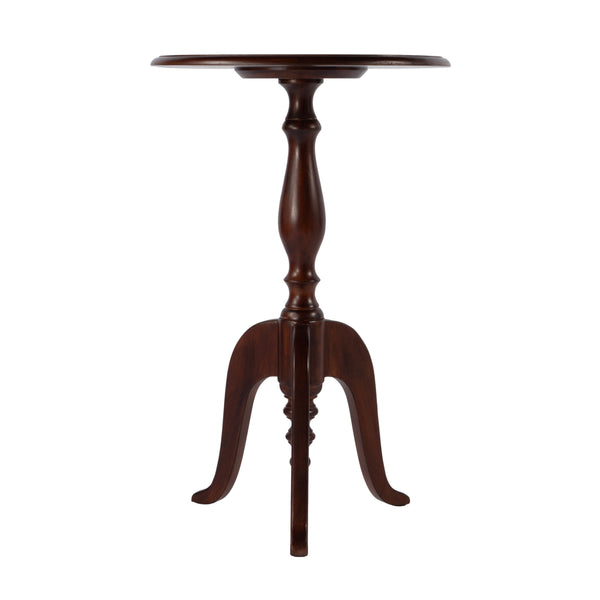 Butler Specialty Tia Traditional Round Wood Pedestal Side Table With Elegant Cabriole Legs - Classic Charm For Any Room Brown Mango Solids 5808140-butler
