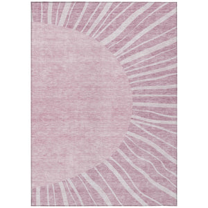 HomeRoots 5' Stylish Blush Pink and Mauve Abstract Indoor/Outdoor Area Rug - Durable, Washable, and Versatile 5' X 8' 580815