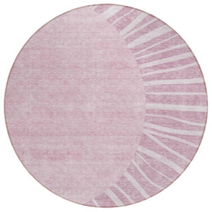 Homeroots 3' Abstract Washable Area Rug In Green And Mint - Perfect For Indoor And Outdoor Spaces! 8' Round Polyester 580816