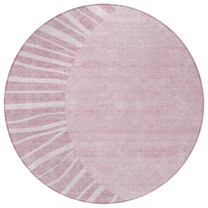 Homeroots 3' Abstract Washable Area Rug In Green And Mint - Perfect For Indoor And Outdoor Spaces! 8' Round Polyester 580816