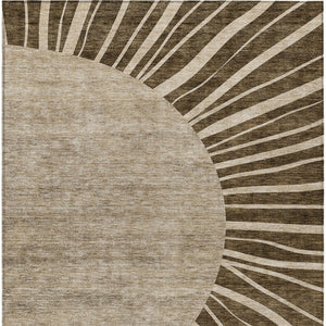 Homeroots 3' Abstract Washable Area Rug In Green And Mint - Perfect For Indoor And Outdoor Spaces! 5' X 8' Polyester 580821