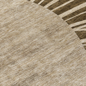 Homeroots 3' Abstract Washable Area Rug In Green And Mint - Perfect For Indoor And Outdoor Spaces! 8' Round Polyester 580822