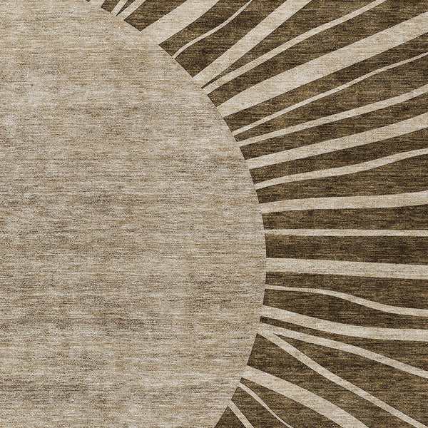 Homeroots 3' Abstract Washable Area Rug In Green And Mint - Perfect For Indoor And Outdoor Spaces! 8' X 10' Polyester 580823