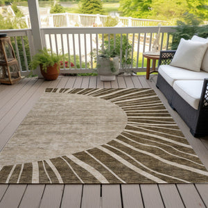 Homeroots 3' Abstract Washable Area Rug In Green And Mint - Perfect For Indoor And Outdoor Spaces! 9' X 12' Polyester 580824