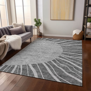 Homeroots 3' Abstract Washable Area Rug In Green And Mint - Perfect For Indoor And Outdoor Spaces! 3' X 5' Polyester 580826