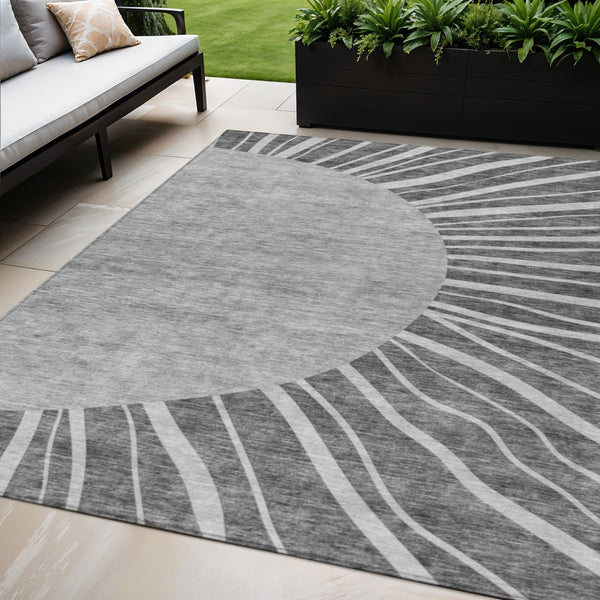 Homeroots 3' Abstract Washable Area Rug In Green And Mint - Perfect For Indoor And Outdoor Spaces! 5' X 8' Polyester 580827
