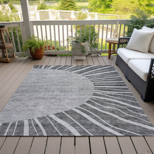 Homeroots 3' Abstract Washable Area Rug In Green And Mint - Perfect For Indoor And Outdoor Spaces! 8' X 10' Polyester 580829