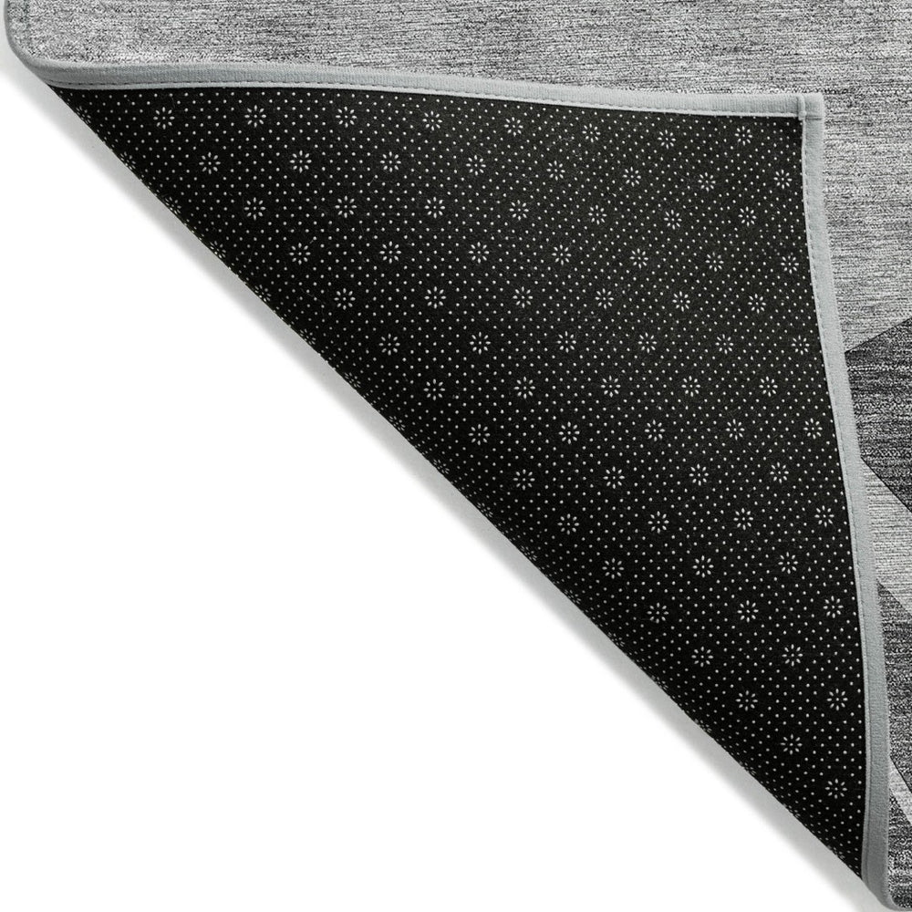 HomeRoots 9' Charcoal Gray and Silver Abstract Area Rug - Stylish, Washable, Indoor/Outdoor Durability for Any Space 9' X 12' 580830