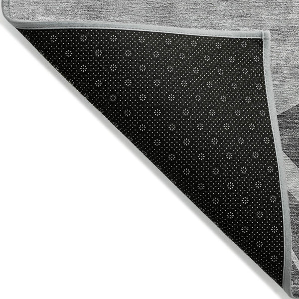 HomeRoots 9' Charcoal Gray and Silver Abstract Area Rug - Stylish, Washable, Indoor/Outdoor Durability for Any Space 9' X 12' 580830