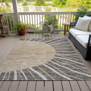 Homeroots 3' Abstract Washable Area Rug In Green And Mint - Perfect For Indoor And Outdoor Spaces! 3' X 5' Polyester 580832