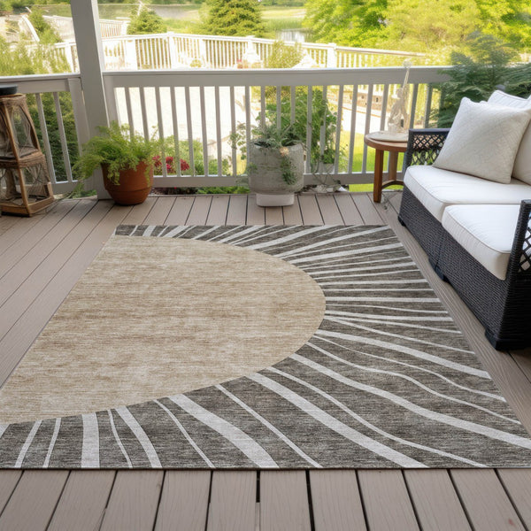 Homeroots 3' Abstract Washable Area Rug In Green And Mint - Perfect For Indoor And Outdoor Spaces! 3' X 5' Polyester 580832