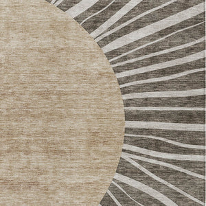 Homeroots 3' Abstract Washable Area Rug In Green And Mint - Perfect For Indoor And Outdoor Spaces! 8' X 10' Polyester 580835