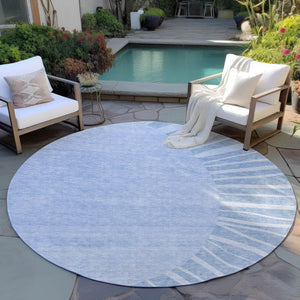 Homeroots 3' Abstract Washable Area Rug In Green And Mint - Perfect For Indoor And Outdoor Spaces! 8' Round Polyester 580840