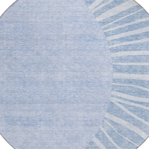 Homeroots 3' Abstract Washable Area Rug In Green And Mint - Perfect For Indoor And Outdoor Spaces! 8' Round Polyester 580840