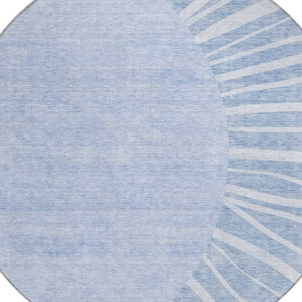 Homeroots 3' Abstract Washable Area Rug In Green And Mint - Perfect For Indoor And Outdoor Spaces! 8' Round Polyester 580840