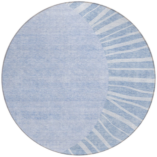 Homeroots 3' Abstract Washable Area Rug In Green And Mint - Perfect For Indoor And Outdoor Spaces! 8' Round Polyester 580840