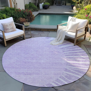 Homeroots 3' Abstract Washable Area Rug In Green And Mint - Perfect For Indoor And Outdoor Spaces! 8' Round Polyester 580846