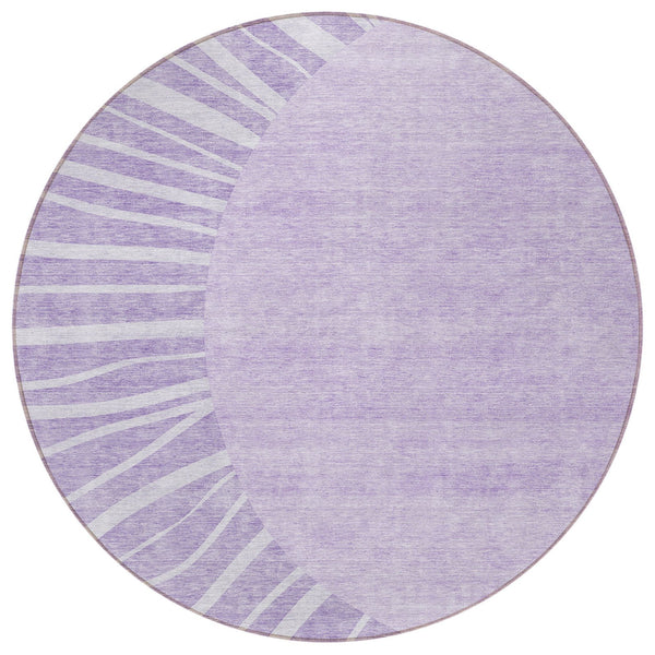 Homeroots 3' Abstract Washable Area Rug In Green And Mint - Perfect For Indoor And Outdoor Spaces! 8' Round Polyester 580846