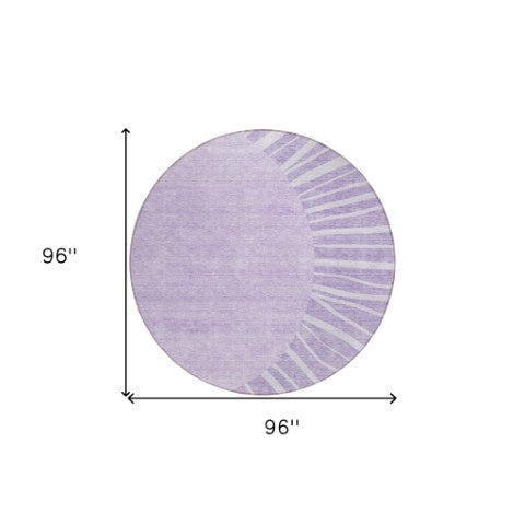 Homeroots 3' Abstract Washable Area Rug In Green And Mint - Perfect For Indoor And Outdoor Spaces! 8' Round Polyester 580846