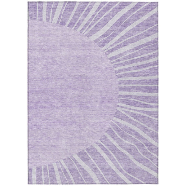HomeRoots 5' Modern Lavender and Purple Abstract Washable Area Rug - Stylish, Durable, Easy-Clean Design 10' X 14' 580849