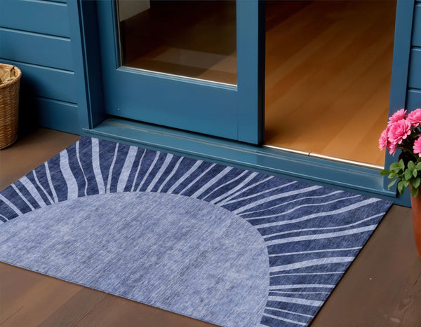 Homeroots 3' Abstract Washable Area Rug In Green And Mint - Perfect For Indoor And Outdoor Spaces! 3' X 5' Polyester 580850