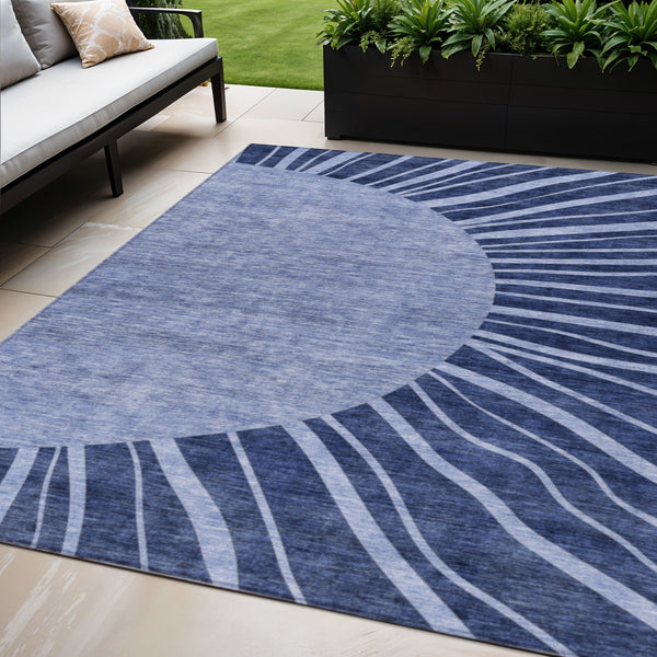 Homeroots 3' Abstract Washable Area Rug In Green And Mint - Perfect For Indoor And Outdoor Spaces! 5' X 8' Polyester 580851