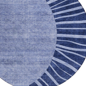 Homeroots 3' Abstract Washable Area Rug In Green And Mint - Perfect For Indoor And Outdoor Spaces! 8' Round Polyester 580852