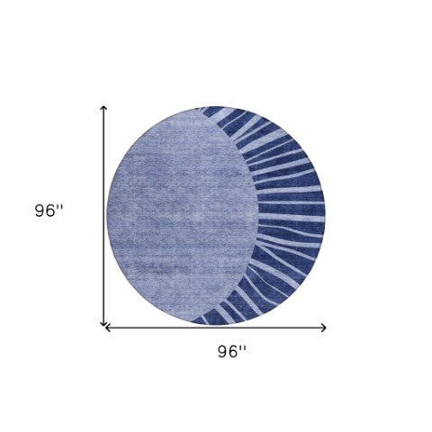 Homeroots 3' Abstract Washable Area Rug In Green And Mint - Perfect For Indoor And Outdoor Spaces! 8' Round Polyester 580852