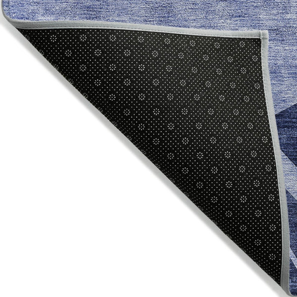 HomeRoots 5' Modern Abstract Navy Blue and Sky Blue Indoor Outdoor Area Rug – Durable, Washable, Stylish Decor 10' X 14' 580855
