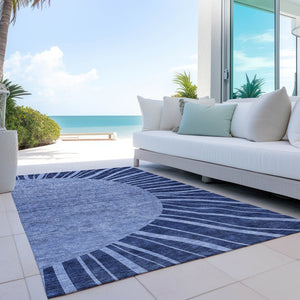 Homeroots 3' Abstract Washable Area Rug In Green And Mint - Perfect For Indoor And Outdoor Spaces! 10' X 14' Polyester 580855