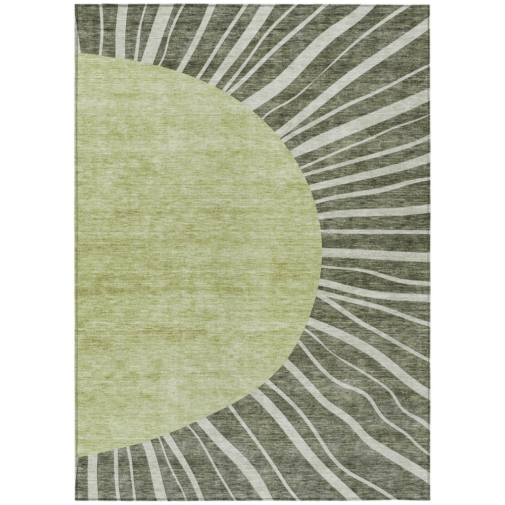 HomeRoots 9' Abstract Olive and Artichoke Green Washable Area Rug for Indoor/Outdoor Comfort and Style 9' X 12' 580860
