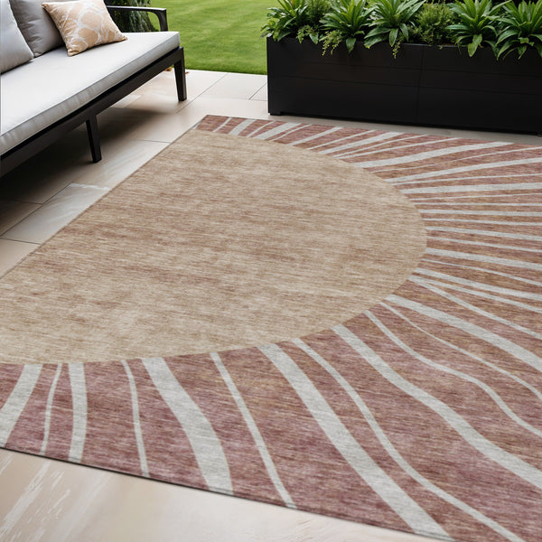 Homeroots 3' Abstract Washable Area Rug In Green And Mint - Perfect For Indoor And Outdoor Spaces! 5' X 8' Polyester 580863