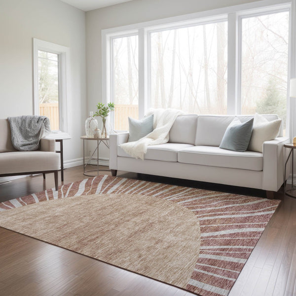 Homeroots 3' Abstract Washable Area Rug In Green And Mint - Perfect For Indoor And Outdoor Spaces! 5' X 8' Polyester 580863