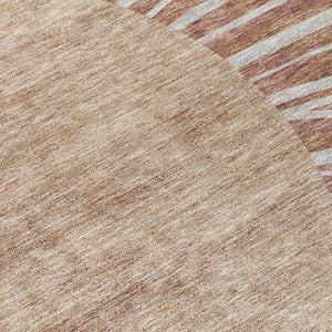 Homeroots 3' Abstract Washable Area Rug In Green And Mint - Perfect For Indoor And Outdoor Spaces! 8' Round Polyester 580864