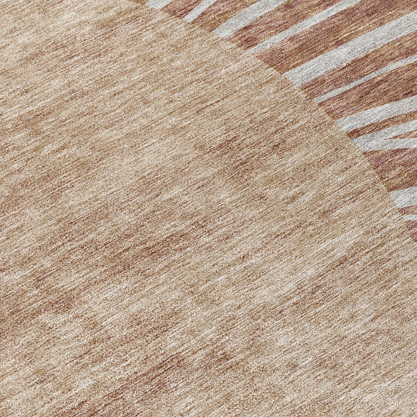 Homeroots 3' Abstract Washable Area Rug In Green And Mint - Perfect For Indoor And Outdoor Spaces! 8' Round Polyester 580864