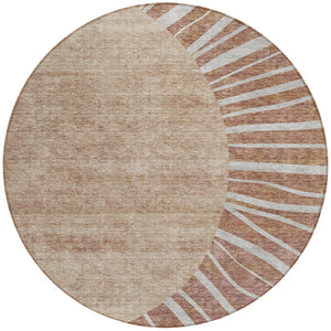 Homeroots 3' Abstract Washable Area Rug In Green And Mint - Perfect For Indoor And Outdoor Spaces! 8' Round Polyester 580864