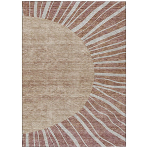 HomeRoots 9' Abstract Orange Copper Terra Cotta Washable Area Rug for Indoor Outdoor Style & Comfort 9' X 12' 580866