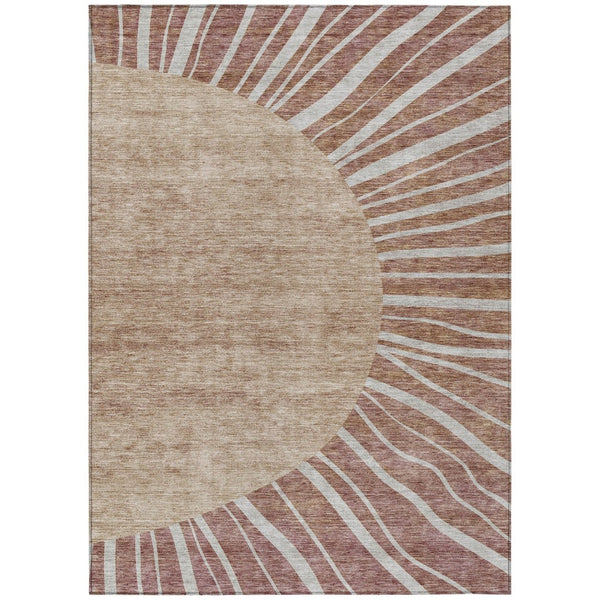 HomeRoots 9' Abstract Orange Copper Terra Cotta Washable Area Rug for Indoor Outdoor Style & Comfort 9' X 12' 580866