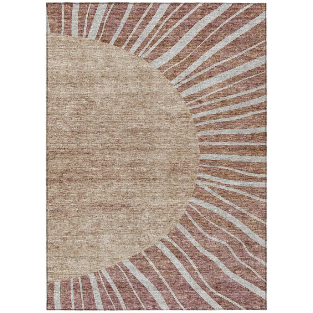 HomeRoots 5' Vibrant Orange and Copper Abstract Area Rug – Durable, Washable Design for Indoor/Outdoor Use 10' X 14' 580867