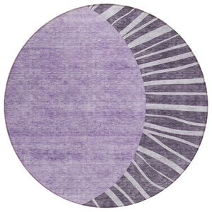 HomeRoots 5' Colorful Abstract Indoor Outdoor Area Rug - Durable, Easy-Care Design for High-Traffic Spaces 8' Round 580870