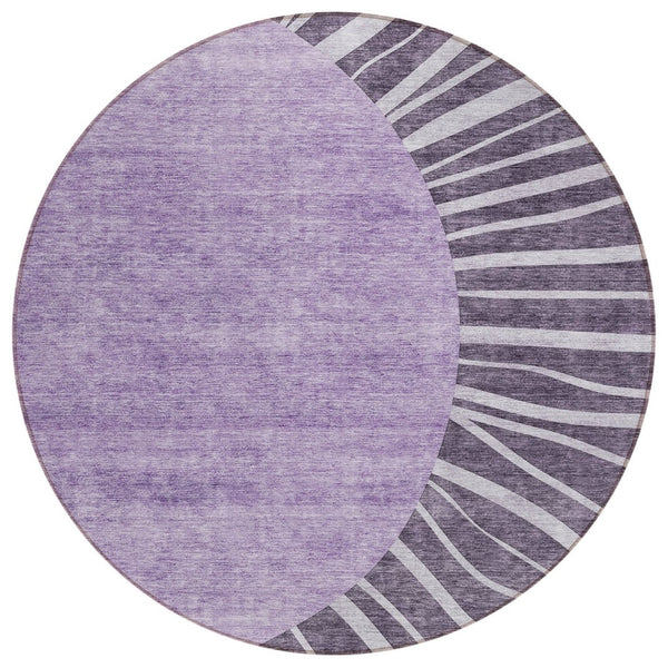 HomeRoots 5' Colorful Abstract Indoor Outdoor Area Rug - Durable, Easy-Care Design for High-Traffic Spaces 8' Round 580870