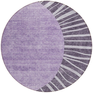 Homeroots 3' Abstract Washable Area Rug In Green And Mint - Perfect For Indoor And Outdoor Spaces! 8' Round Polyester 580870