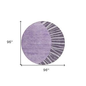 Homeroots 3' Abstract Washable Area Rug In Green And Mint - Perfect For Indoor And Outdoor Spaces! 8' Round Polyester 580870