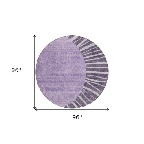 Homeroots 3' Abstract Washable Area Rug In Green And Mint - Perfect For Indoor And Outdoor Spaces! 8' Round Polyester 580870