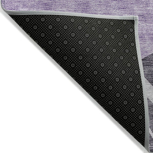 HomeRoots 9' Abstract Washable Area Rug in Rich Eggplant and Soft Lavender - Perfect for Indoor & Outdoor Use 9' X 12' 580872