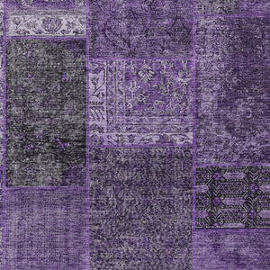 Homeroots 3' Stylish Brown Gray Charcoal Patchwork Washable Area Rug For Indoor And Outdoor Spaces 3' X 5' Polyester 580886