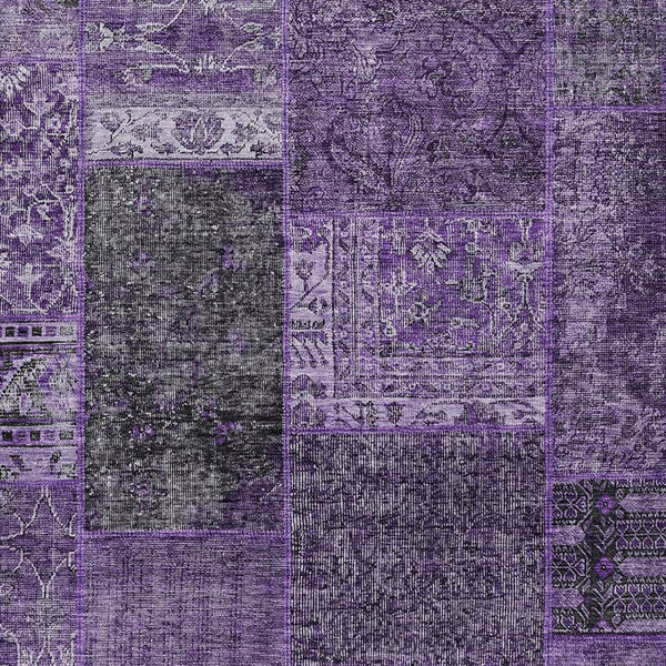 Homeroots 3' Stylish Brown Gray Charcoal Patchwork Washable Area Rug For Indoor And Outdoor Spaces 5' X 8' Polyester 580887