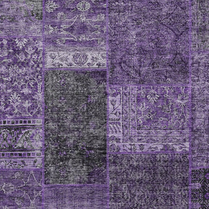 Homeroots 3' Stylish Brown Gray Charcoal Patchwork Washable Area Rug For Indoor And Outdoor Spaces 10' X 14' Polyester 580891