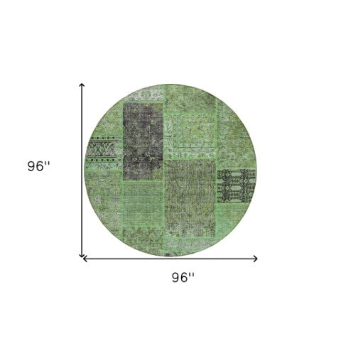 Homeroots 3' Stylish Brown Gray Charcoal Patchwork Washable Area Rug For Indoor And Outdoor Spaces 8' Round Polyester 580894